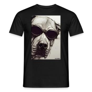 Chien Chiens Lunettes de soleil Animaux sauvages Animaux animaux - T-shirt homme - noir - Devant - AI Model Male 178 light (178cm)