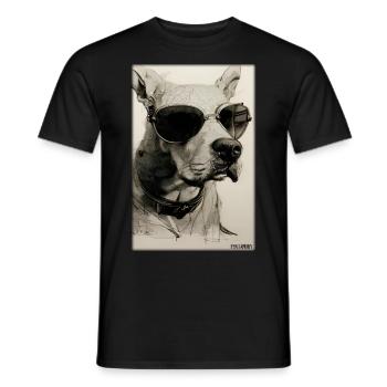 Chien Chiens Lunettes de soleil Animaux sauvages Animaux animaux - T-shirt homme - noir - Devant - AI Model Male 178 light (178cm)
