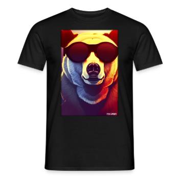 Bear Sunglasses Wildlife Forest Animals Wilderness - Men's T-Shirt - black - Front - AI Model Male 178 light (178cm)