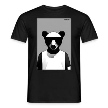 Bear Sunglasses Wildlife Forest Animals Wilderness - Men's T-Shirt - black - Front - AI Model Male 178 light (178cm)