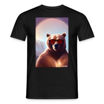 Bear Sunglasses Wildlife Forest Animals Wilderness - Men's T-Shirt - black - Front - AI Model Male 178 light (178cm)
