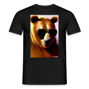 Bear Sunglasses Wildlife Forest Animals Wilderness - Men's T-Shirt - black - Front - AI Model Male 178 light (178cm)