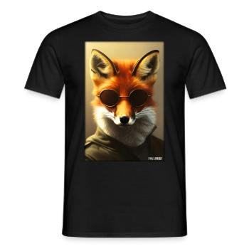 Fox Sunglasses Wildlife Forest Animals Wilderness - Men's T-Shirt - black - Front - AI Model Male 178 light (178cm)