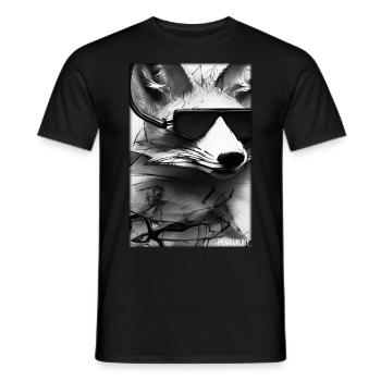 Fox Sunglasses Wildlife Forest Animals Wilderness - Men's T-Shirt - black - Front - AI Model Male 178 light (178cm)
