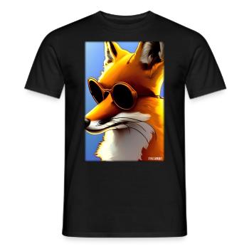 Fox Sunglasses Wildlife Forest Animals Wilderness - Men's T-Shirt - black - Front - AI Model Male 178 light (178cm)