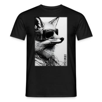Fox Sunglasses Wildlife Forest Animals Wilderness - Men's T-Shirt - black - Front - AI Model Male 178 light (178cm)