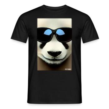 Panda Sonnenbrille Tierwelt Waldtier Tiere Wildnis - Männer T-Shirt - Schwarz - Vorne - AI Model Male 178 light (178cm)