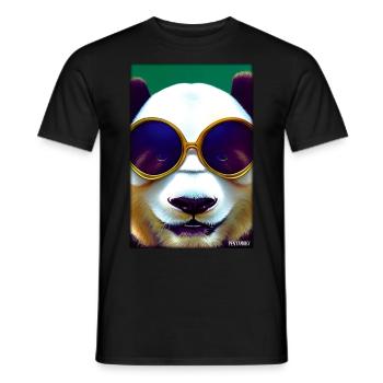 Panda Sonnenbrille Tierwelt Waldtier Tiere Wildnis - Männer T-Shirt - Schwarz - Vorne - AI Model Male 178 light (178cm)