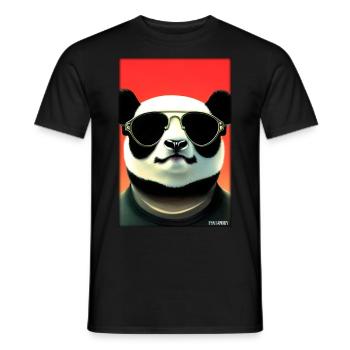 Panda Sonnenbrille Tierwelt Waldtier Tiere Wildnis - Männer T-Shirt - Schwarz - Vorne - AI Model Male 178 light (178cm)