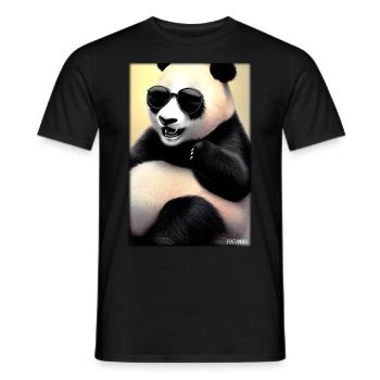 Panda Sonnenbrille Tierwelt Waldtier Tiere Wildnis - Männer T-Shirt - Schwarz - Vorne - AI Model Male 178 light (178cm)
