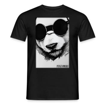 Panda Sonnenbrille Tierwelt Waldtier Tiere Wildnis - Männer T-Shirt - Schwarz - Vorne - AI Model Male 178 light (178cm)