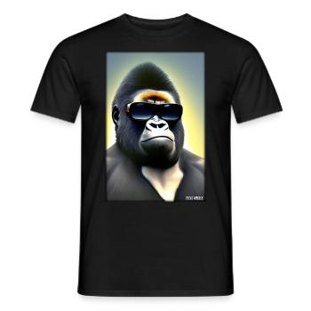 Gorilla Sunglasses Wildlife Forest Animals Wildlife - Men's T-Shirt - black - Front - AI Model Male 178 light (178cm)