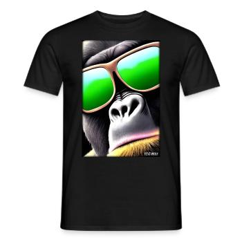 Gorilla Sunglasses Wildlife Forest Animals Wildlife - Men's T-Shirt - black - Front - AI Model Male 178 light (178cm)