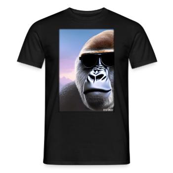 Gorilla Sunglasses Wildlife Forest Animals Wildlife - Men's T-Shirt - black - Front - AI Model Male 178 light (178cm)
