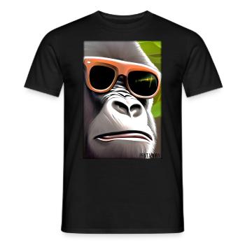 Gorilla Sunglasses Wildlife Forest Animals Wildlife - Men's T-Shirt - black - Front - AI Model Male 178 light (178cm)