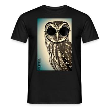 Eule Sonnenbrille Wildtier Vogel Waldtier Wald - Männer T-Shirt - Schwarz - Vorne - AI Model Male 178 light (178cm)