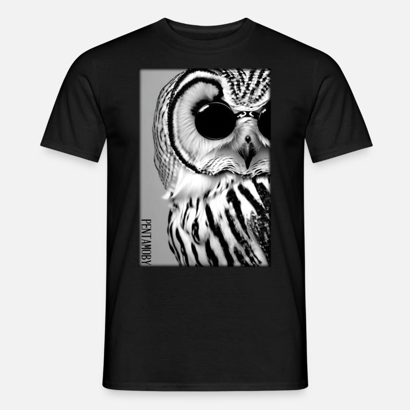 Eule Sonnenbrille Wildtier Vogel Waldtier Wald - Männer T-Shirt - Schwarz