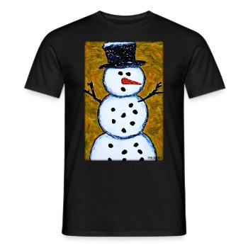 Bonhomme de neige Neige Hiver Noël Avent - T-shirt homme - noir - Devant - AI Model Male 178 light (178cm)
