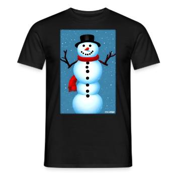 Bonhomme de neige Neige Hiver Noël Avent - T-shirt homme - noir - Devant - AI Model Male 178 light (178cm)