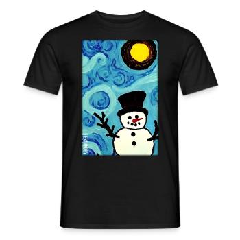 Bonhomme de neige Neige Hiver Noël Avent - T-shirt homme - noir - Devant - AI Model Male 178 light (178cm)