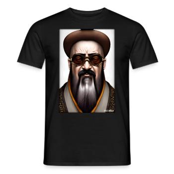 Confucius sunglasses philosopher China Asia - Men's T-Shirt - black - Front - AI Model Male 178 light (178cm)