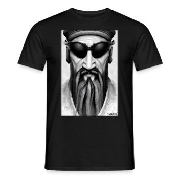 Confucius sunglasses philosopher China Asia - Men's T-Shirt - black - Front - AI Model Male 178 light (178cm)