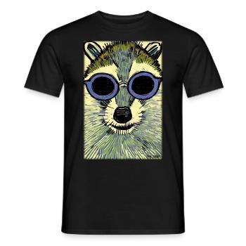 Raccoon Sunglasses Wildlife Forest Animal Forest Nature - Men's T-Shirt - black - Front - AI Model Male 178 light (178cm)