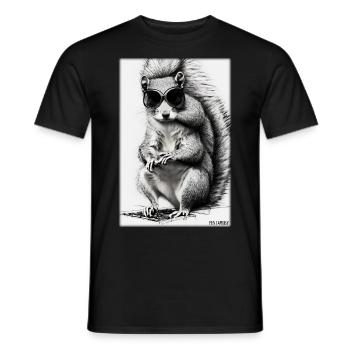 Squirrel Sunglasses Wildlife Forest Animal Forest - Men's T-Shirt - black - Front - AI Model Male 178 light (178cm)