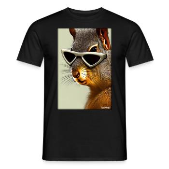 Squirrel Sunglasses Wildlife Forest Animal Forest - Men's T-Shirt - black - Front - AI Model Male 178 light (178cm)