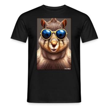 Squirrel Sunglasses Wildlife Forest Animal Forest - Men's T-Shirt - black - Front - AI Model Male 178 light (178cm)