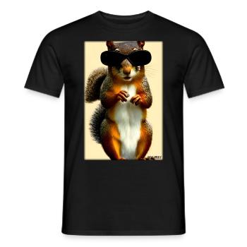 Squirrel Sunglasses Wildlife Forest Animal Forest - Men's T-Shirt - black - Front - AI Model Male 178 light (178cm)