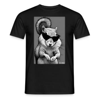 Squirrel Sunglasses Wildlife Forest Animal Forest - Men's T-Shirt - black - Front - AI Model Male 178 light (178cm)