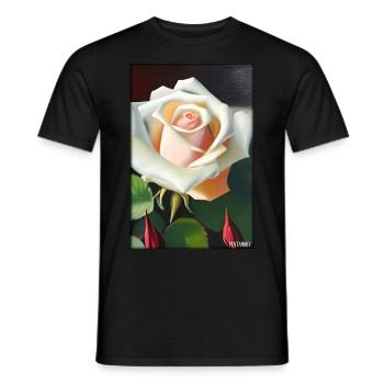 Rose Rose Flower Spring Meadow Green - Men's T-Shirt - black - Front - AI Model Male 178 light (178cm)