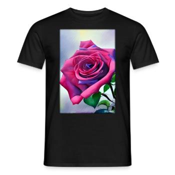Rose Rose Flower Spring Meadow Green - Men's T-Shirt - black - Front - AI Model Male 178 light (178cm)
