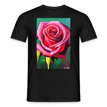 Rose Rose Flower Spring Meadow Green - Men's T-Shirt - black - Front - AI Model Male 178 light (178cm)