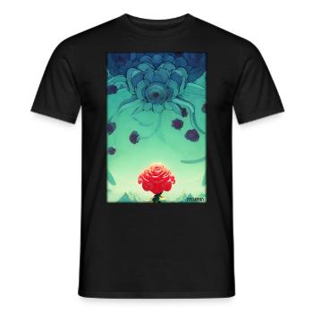 Rose Rose Flower Spring Meadow Green - Men's T-Shirt - black - Front - AI Model Male 178 light (178cm)