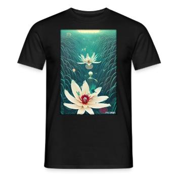 Lilies Lily Family Flower Spring Meadow Green - Men's T-Shirt - black - Front - AI Model Male 178 light (178cm)