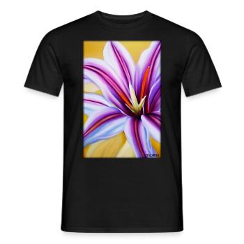 Lilies Lily Family Flower Spring Meadow Green - Men's T-Shirt - black - Front - AI Model Male 178 light (178cm)