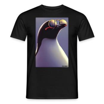 Pingouin Lunettes de soleil Faune Oiseau de mer - T-shirt homme - noir - Devant - AI Model Male 178 light (178cm)