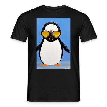 Pingouin Lunettes de soleil Faune Oiseau de mer - T-shirt homme - noir - Devant - AI Model Male 178 light (178cm)
