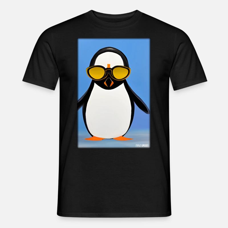 Pinguin Sonnenbrille Wildtier Vogel Seevogel - Männer T-Shirt - Schwarz