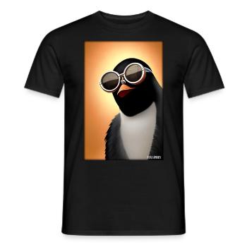 Pingouin Lunettes de soleil Faune Oiseau de mer - T-shirt homme - noir - Devant - AI Model Male 178 light (178cm)