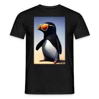 Pingouin Lunettes de soleil Faune Oiseau de mer - T-shirt homme - noir - Devant - AI Model Male 178 light (178cm)