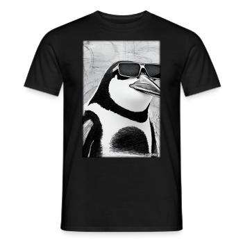 Pingouin Lunettes de soleil Faune Oiseau de mer - T-shirt homme - noir - Devant - AI Model Male 178 light (178cm)