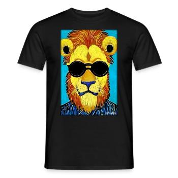 Lunettes de soleil Lion Big Cat Animal sauvage Tête de lion - T-shirt homme - noir - Devant - AI Model Male 178 light (178cm)