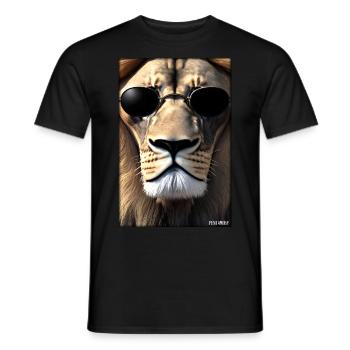 Lunettes de soleil Lion Big Cat Animal sauvage Tête de lion - T-shirt homme - noir - Devant - AI Model Male 178 light (178cm)