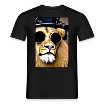 Lunettes de soleil Lion Big Cat Animal sauvage Tête de lion - T-shirt homme - noir - Devant - AI Model Male 178 light (178cm)
