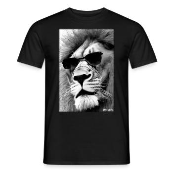 Lunettes de soleil Lion Big Cat Animal sauvage Tête de lion - T-shirt homme - noir - Devant - AI Model Male 178 light (178cm)