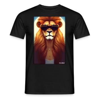 Lunettes de soleil Lion Big Cat Animal sauvage Tête de lion - T-shirt homme - noir - Devant - AI Model Male 178 light (178cm)