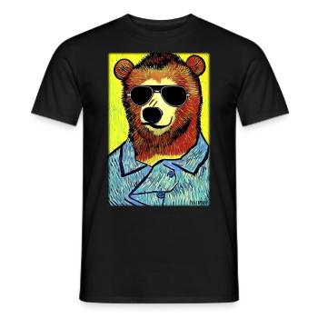 Bear Sunglasses Wildlife Forest Animals Wilderness - Men's T-Shirt - black - Front - AI Model Male 178 light (178cm)